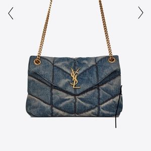 ISO Saint Laurent Denim Puffer Bag